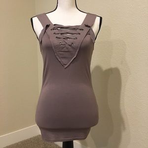 Gimmicks - lace up tank - size small